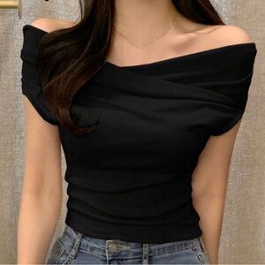 Elegant Black Off-Shoulder Top